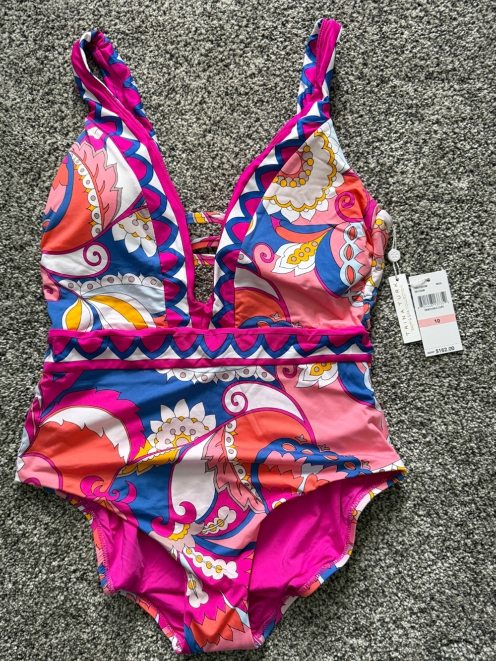Trina Turk Womens Pink Floral One-Piece Swimsuit